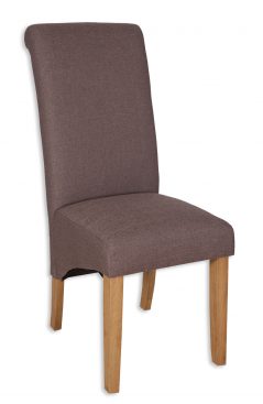 Coffee Colour Dining Chair With Solid Oak Legs