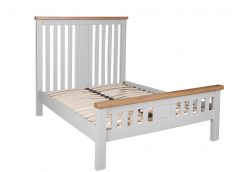 Perpignan Ivory Painted Natural Oak King Size Bed Frame