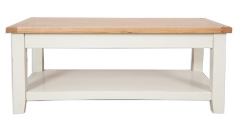 Perpignan Ivory Painted Natural Oak Coffee Table