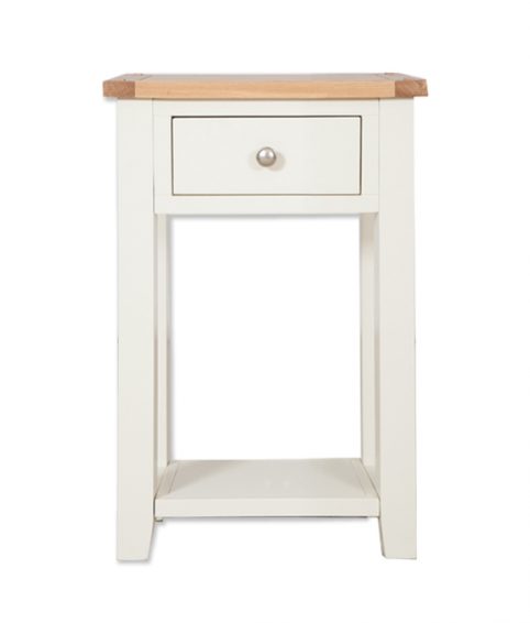 Perpignan Ivory Painted Natural Oak 1 Drawer Console Table