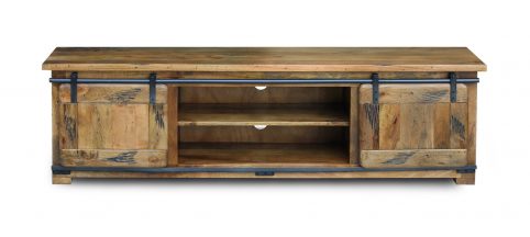 Solid Rustic Mango Wood Medium TV Stand