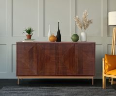 Large mango wood sideboard carved doors