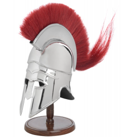 Mini Troy Helmet On Wooden Stand