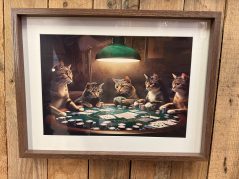 Quirky Cats Playing Poker Framed Print