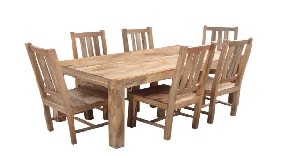 solid light mango wood dining table
