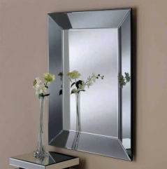 Grey Art Deco mirror