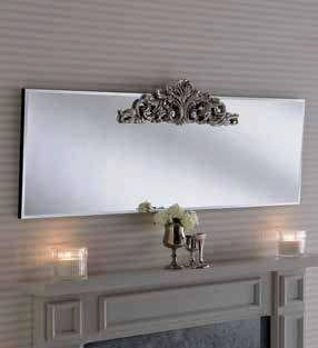 contemporary mantle mirror with carving