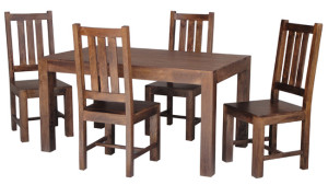 Dark Mango Wood Medium Dining Table and Chairs