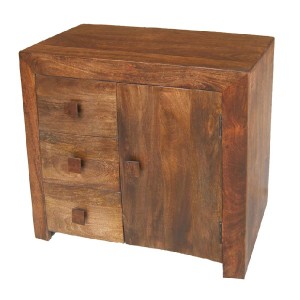 Dark Mango Wood 3 Drawer Cabinet