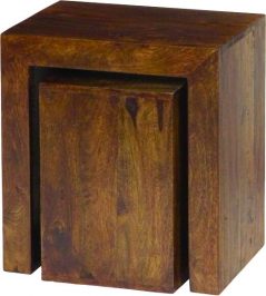 Dark Mango Wood Nest of 2 Side TablesDark Mango WoodBHH Nest of 2 Side Tables