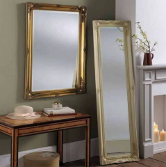 gold ivory ornate leaner mirror