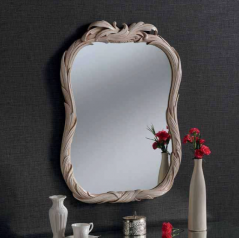 ivory ornate gilt mirror
