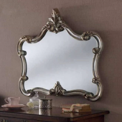 silver ornate gilt mirror