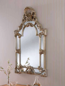 silver ornate gilt mirror