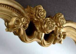 details gold heart ornate gilt mirror