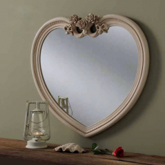 ivory heart ornate gilt mirror