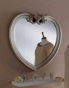 silver heart ornate gilt mirror