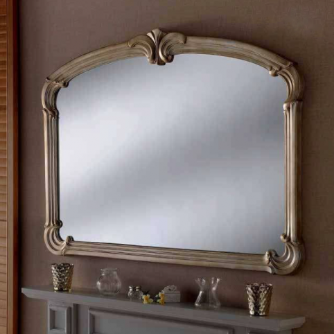 silver overmantle mirror