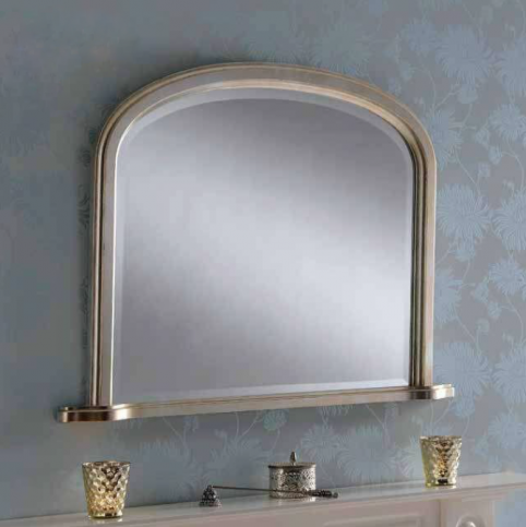 Overmantles - YG 95 silver bevelled mirror silver overmantle mirror