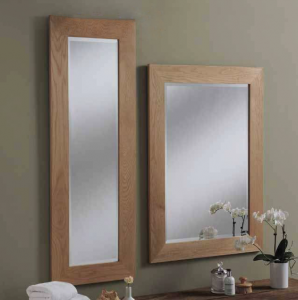 solid oak rectangular mirror