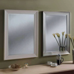 white silver rectangular classic mirrors
