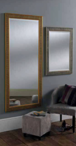 gold silver rectangular mirror