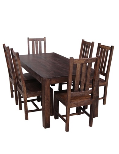 6 Seater Dark Mango Wood Large Dining, Dark Wood Dining Table For 6