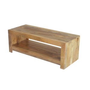 light mango wood coffee table media unit