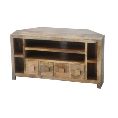light mango wood corner media unit with 4 drawers light mango wood corner media unit with 4 drawers