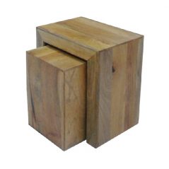 Dakota light mango wood nest of 2 side tables