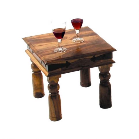 sheesham wood square side table