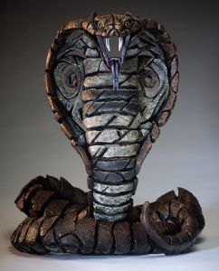 Hand Painted Contemporary King Cobra Sculpture made in UK