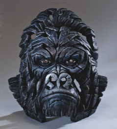 Hand painted Contemporary Gorilla Bust sculpture made in UK