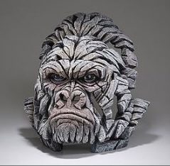 Hand Painted Gorilla Sculpture made in UK white color