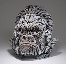 Hand Painted Gorilla Sculpture made in UK white color Hand Painted Gorilla Sculpture made in UK white color