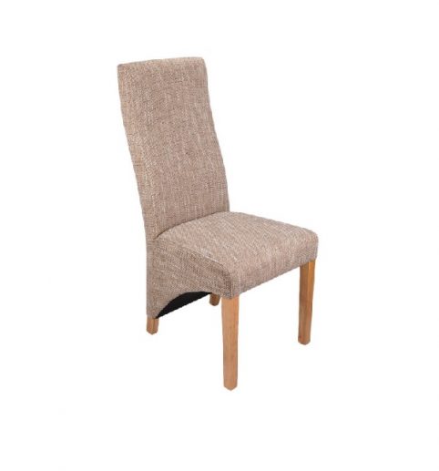 Tweed-effect fabric dining chair