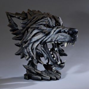 Wolf bust sculpture