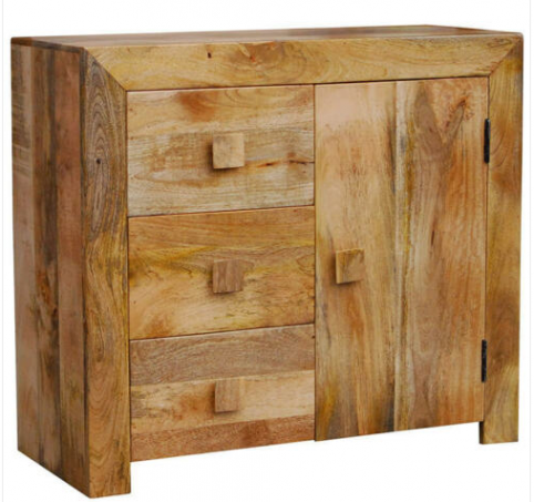 light mango wood 2-door 3-drawer sideboard