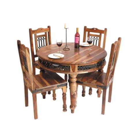 sheesham wood circular dining table