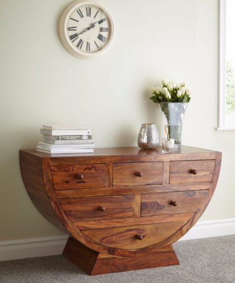 sheesham wood half moon chest of drawers sheesham wood half moon chest of drawers sideboard