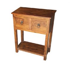 sheesham wood two drawer console table hallway table
