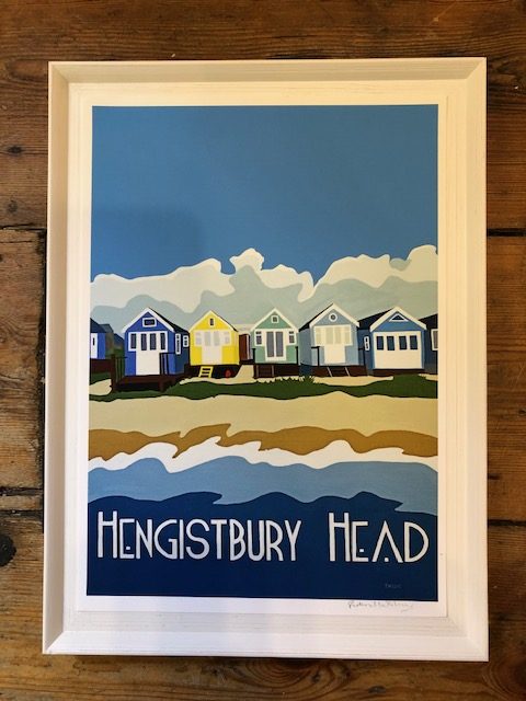 vintage style Hengistbury head framed print vintage style Hengistbury head framed print