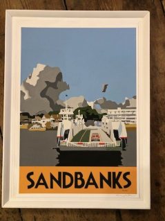 vintage style Sandbanks framed print