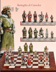 Handmade Italian Nigri chess set of battle Camelot