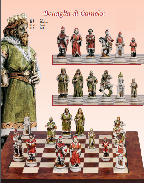 Battaglia di Camelot Handmade Italian Nigri chess set of battle Camelot
