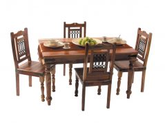 sheesham wood colonial style dining table with 4 chairs