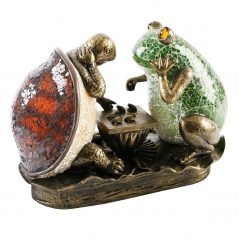 unique frog and tortoise playing chess lamp