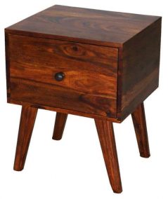 Retro style Indian sheesham wood bedside table Retro style Indian sheesham wood bedside table