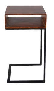 instustrial style Indian sheesham wood side table with one drawer
