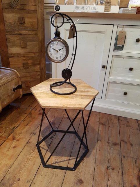 industrial style light mango wood hexgonal table industrial style light mango wood hexgonal table